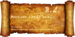 Mentzer Letícia névjegykártya